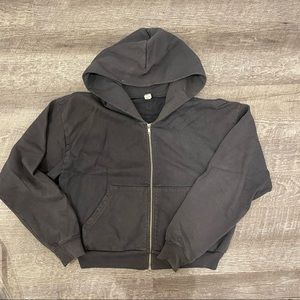 LA Apparel Garment Dye Cropped Hoodie